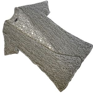 𝅺Eileen Fisher Linen Blend Open Weave Cardigan in Gray. Sz. 2X